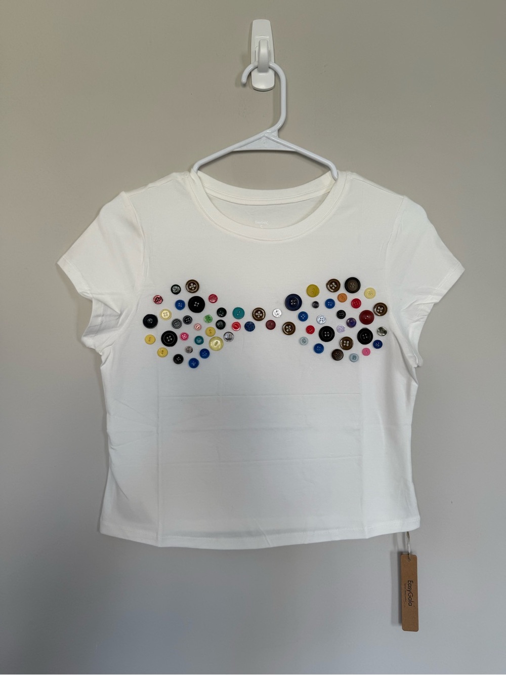 HANDMADE Button Baby Tee! Size Small
